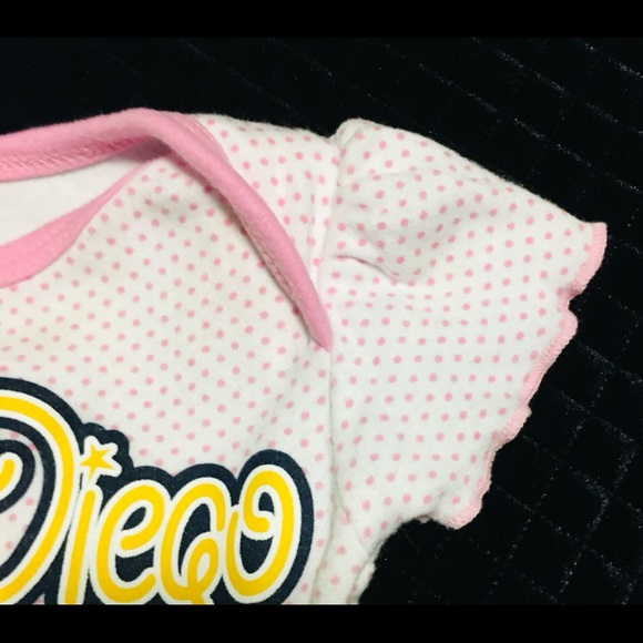 MLB San Diego SD Padres Custom refurbished with Ruffled Bootie 0-3 months - Picture 6 of 6